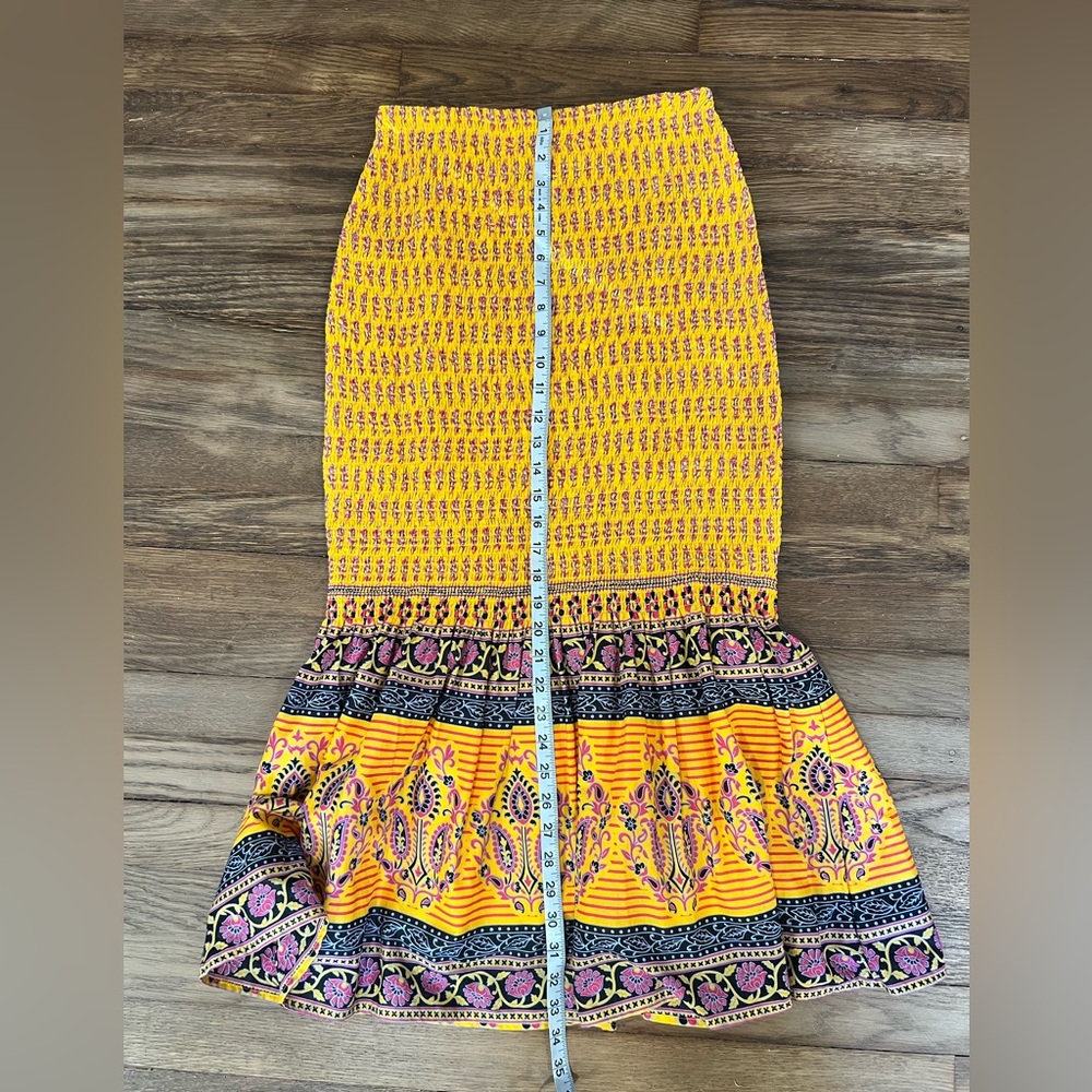 J. Crew Factory Vibrant Yellow and Purple fit & flare Skirt - Picture 7 of 10
